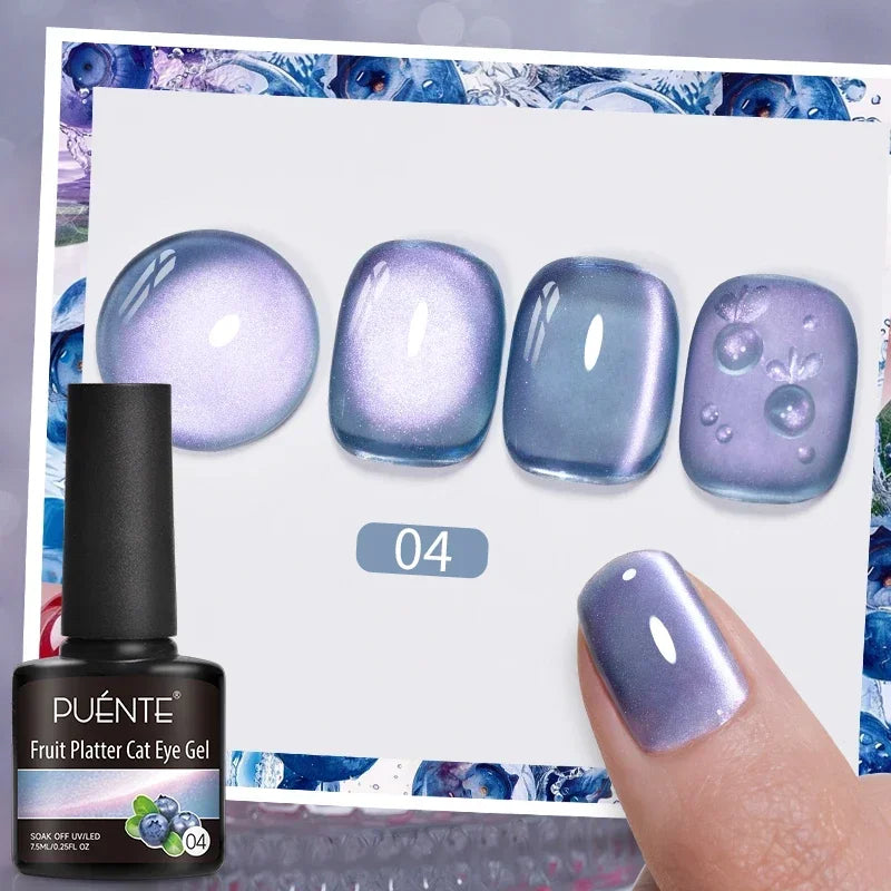 7.5ML Black Cat Eye Magnetic Glitter Gel Nail Polish Ultra-Bright Black Shine Long-Lasting Soak Off UV Nail Art Varnish Manicure