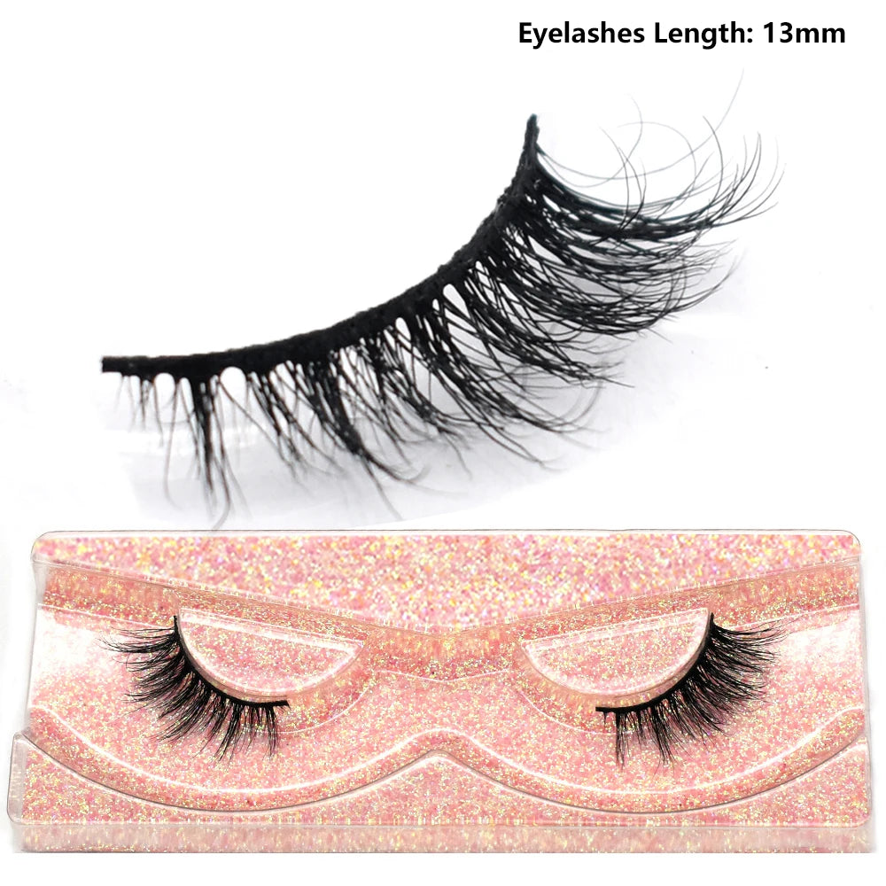 Half Eye Lashes Natural 3D Mink Short False Eyelashes Fluffy Wispy Cross Strip Fake Lashes Soft Half Eyelashes Extension Makeup