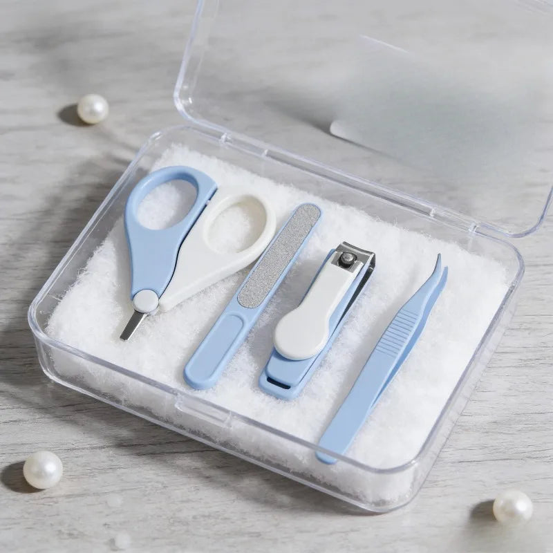 Newborn Baby Nail Scissor Baby Nail Care Tool Kid Safe Portable Nail Clipper Trimmer Tweezer with Box Children Manicure Kit