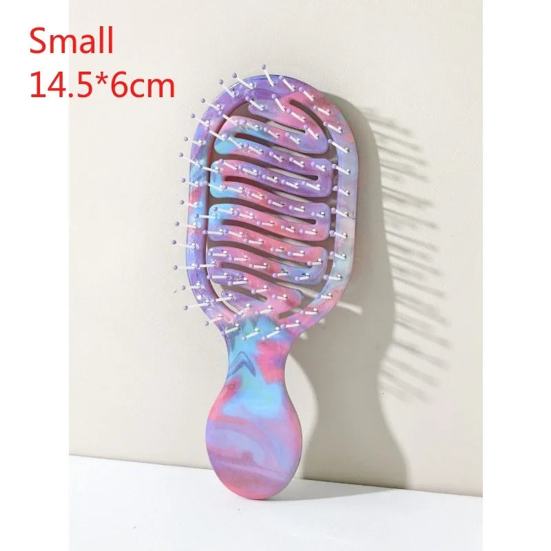 Mini Travel Brush Compact Pocket Design with Durable ABS Plastic Handle and Gentle Nylon Bristles for Dry and Wet Hair