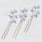 Vintage Blue Rhinestone Hair Comb Wedding Hair Accessories Bridal Hair Clip Headpiece Jewelry Bride Tiara Hair Ornament Gift