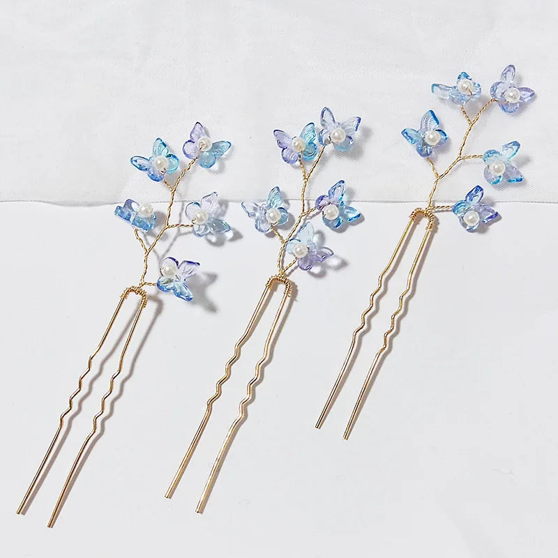 Vintage Blue Rhinestone Hair Comb Wedding Hair Accessories Bridal Hair Clip Headpiece Jewelry Bride Tiara Hair Ornament Gift