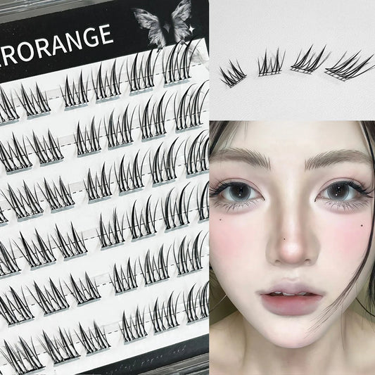 3/6/10 Rows Natural Charming Lashes Y2k Segmented Foxes Eyelash Extension Fluffy Single Clusters False Eyelashes Makeup Tools
