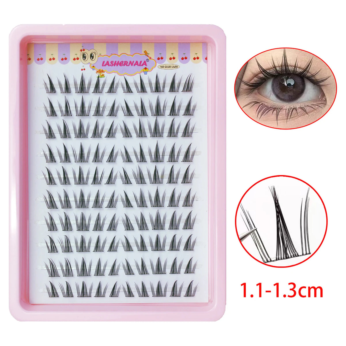 10 Rows Cat Eye Single Cluster Fake Eyelashes Natural Cosplay Makeup False Eyelashes Self-adhesive Natural Wispy Lash Extension