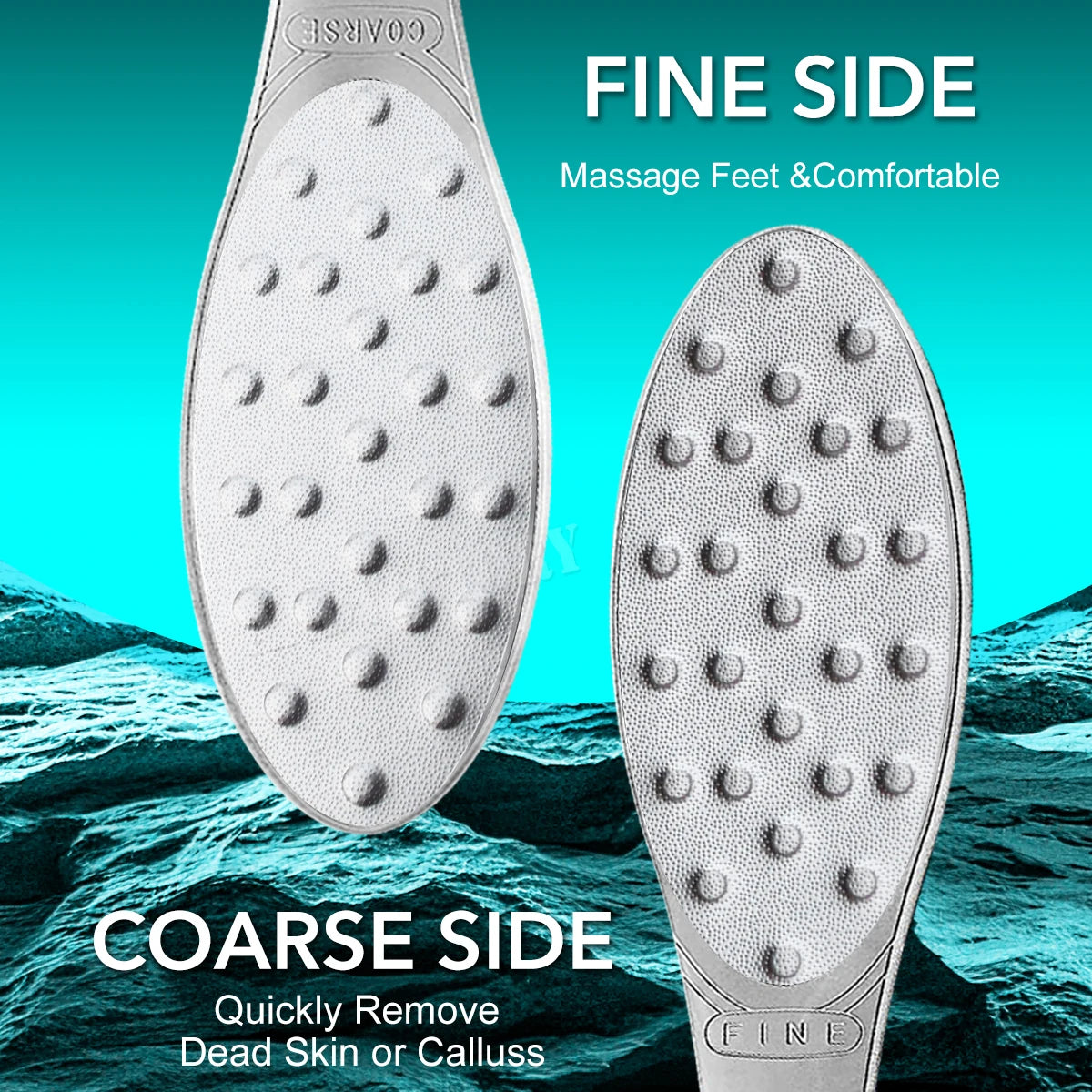 Stainless Steel Foot Scraper Metal Foot File Double SidedCallus Remover Professional for Wet or Dry SkinPedicure Tool Heel