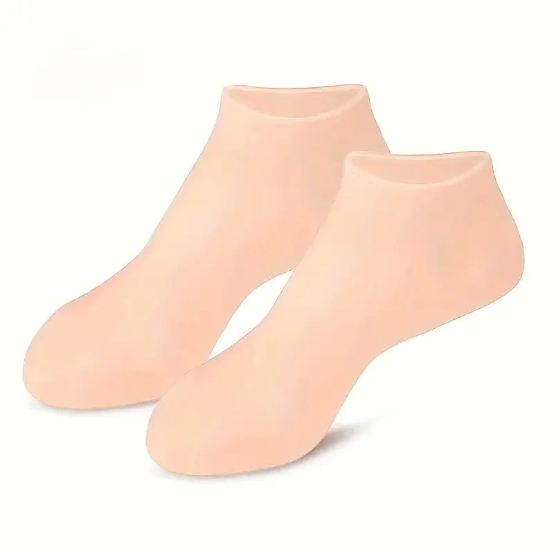 2 Pieces Silicone Foot Care Socks, Moisturizing Protection, Softening Dry, Cracked Heels, Foot Care Tools for Men and Women