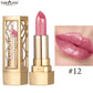 12 Color Gold Tube Lipstick Matte Pearlescent Glitter Shiny Velvet Lipsticks Red Brown Waterproof Lasting Solid Lip Gloss Makeup