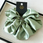 Satin Silk Like Hair Scrunchies Black Big Hair Ties For Girl Scrunchie Solid Color Hair Accessories Scrunch Headbands For Women