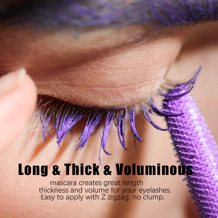 1PC Colorful Curling Mascara Waterproof Fast Drying Eyelashes Extension Multicolor Lashes Eye Korean Makeup Lasting Blue White