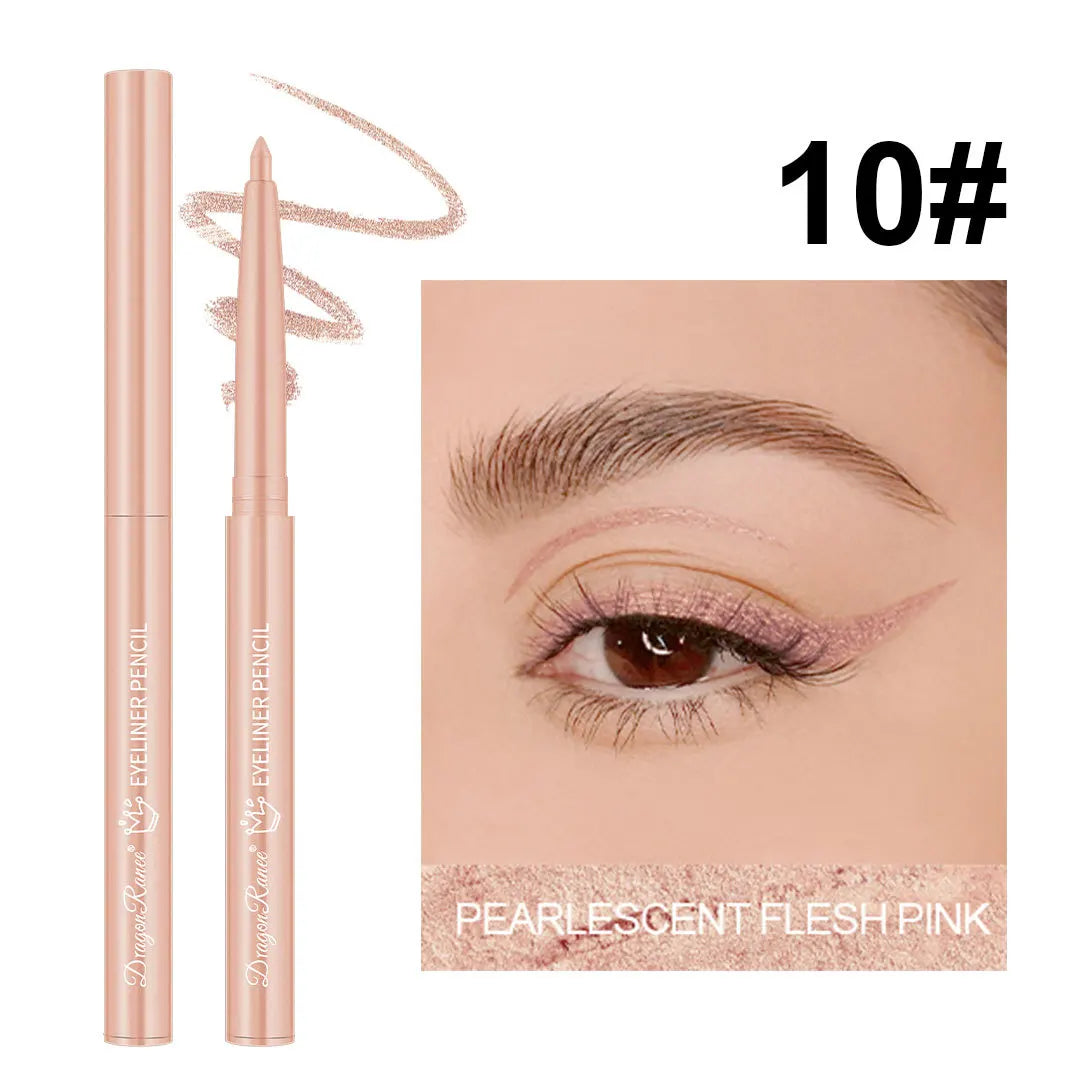 12 Color Matte Glitter Gel Eyeliner Pencil Waterproof Smudge-Proof Smooth Matte White Eyeliner Pen Long-Lasting Eye Liner Makeup