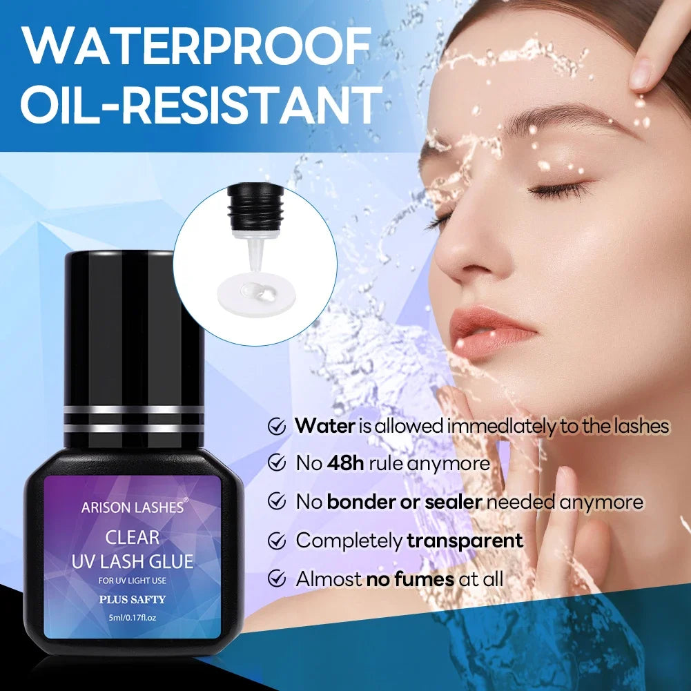 ARISON 5ml UV Eylash Glue 1~2s Quick-Drying Waterproof Professional Lash Glue Long-lasting Eyelashes Extension Adhesive