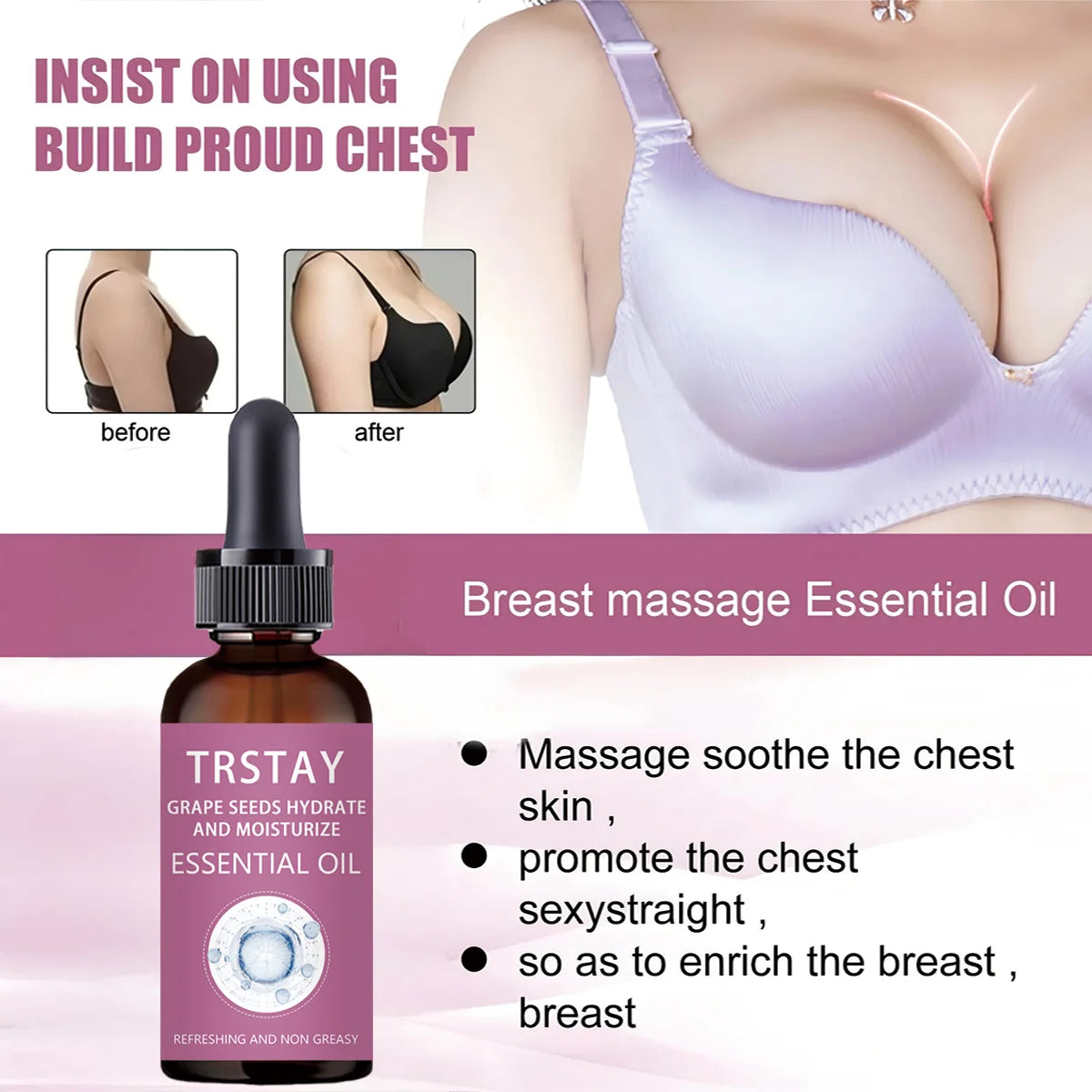 Seed Breast Enhancement Oil Breast Massage Firming Elastic Breast Beauty Milk Delicate And Smooth Shape The Bust