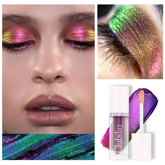 Chameleon Liquid Eyeshadow, Metallic Duochrome Single Shade, High-Impact Shifting Glow for Eyes & Face, Long-Wear Stage Highligh