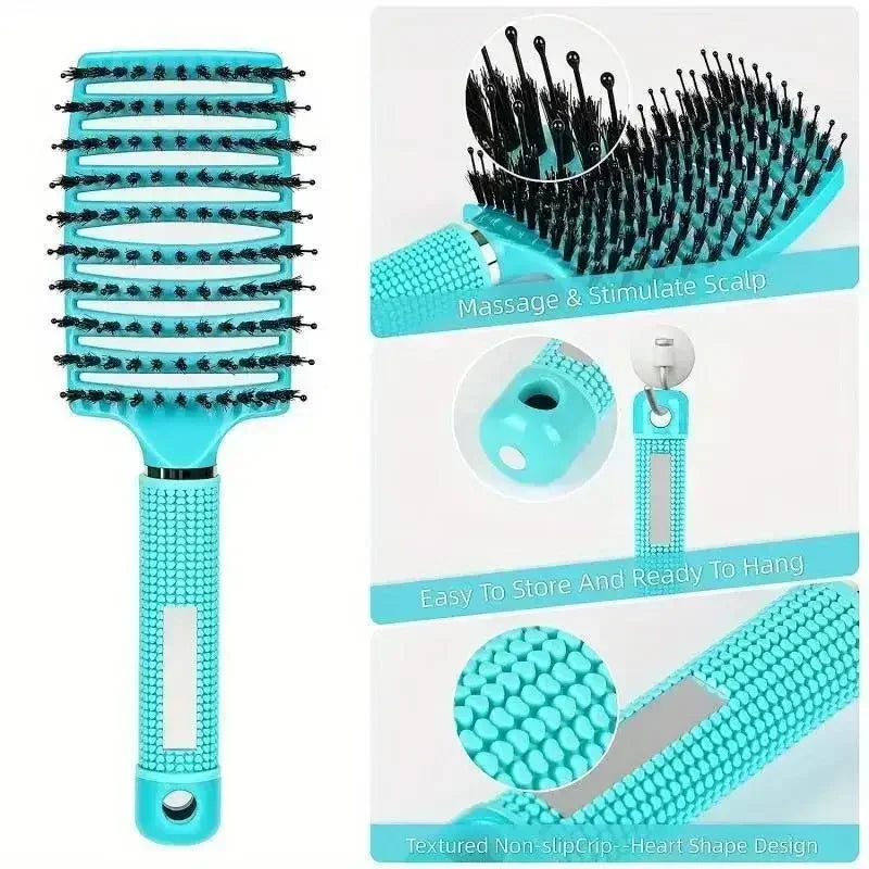 Hair Brush Detangling Hairbrush Bristle&Nylon Women's Wet Curly Hair Scalp Massage Comb Salon Hairdressing Styling Tools