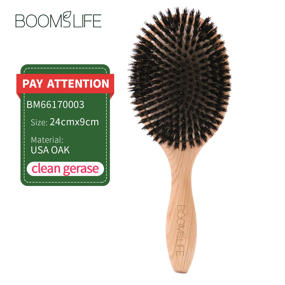 Boar Bristle HairBrush Wood Hair Brush Peine OAK Wood Combs for Women Barber Beauty Care Paddle Scalp Massage Brush
