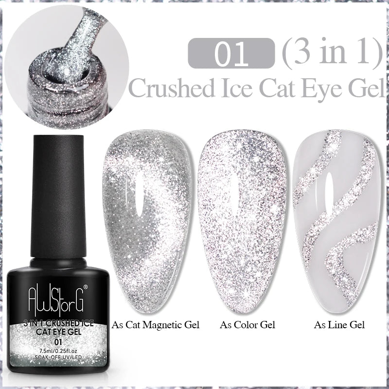 7.5ML Pink Blue Nail Gel Cat eye Semi Permanent Nail Art Soaking UV LED Nail Salon DIY Nail Salon Gel For Autumn And Winter