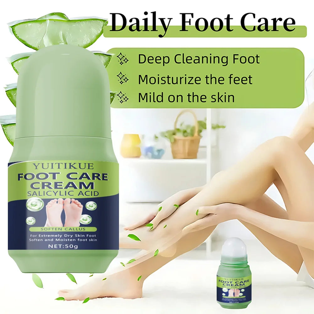 Foot Care Cream with Salicylic Acid - Soften Callus Moisturize Deep Cleaning for Dry Foot Hand Elbow Knee Daily Care 50g
