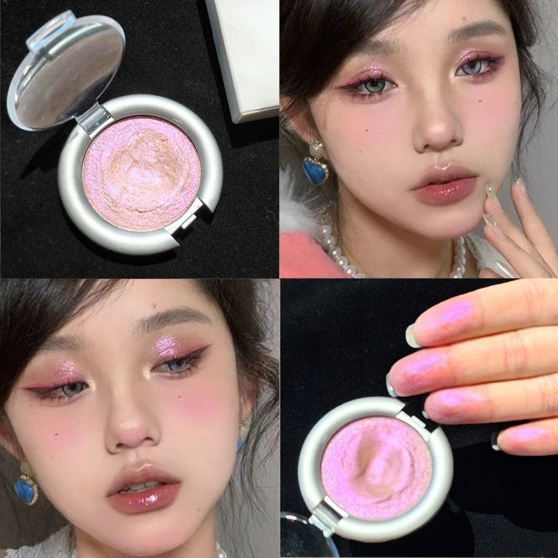 Metallic Glitter Blue Eye Shadow Cream Monochrome Eyeshadow Palette Pearlescent Polarized Brightening Silkworm Highlighter Cream