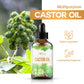 Castor essential oil has a unique scent and is suitable for hair care, body massage, aromatherapy and diffusers.