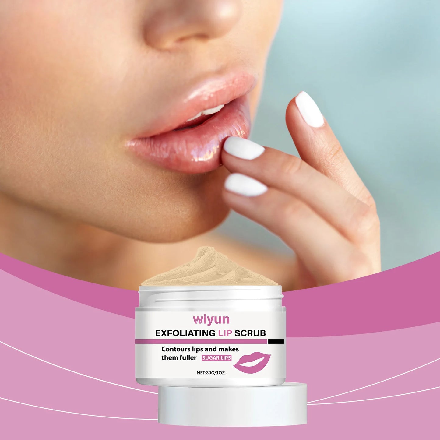 Gentle Lip Scrub, Exfoliating & Moisturizing Lip Care, Hydrating Sugar Scrub for Soft Smooth Lips