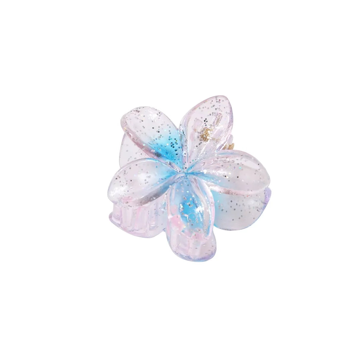 New Fashion Sparkling Flower Claw Clip for Women Transparent Sweet Ponytail Shark Clip Versatile Girl Hair Accessories