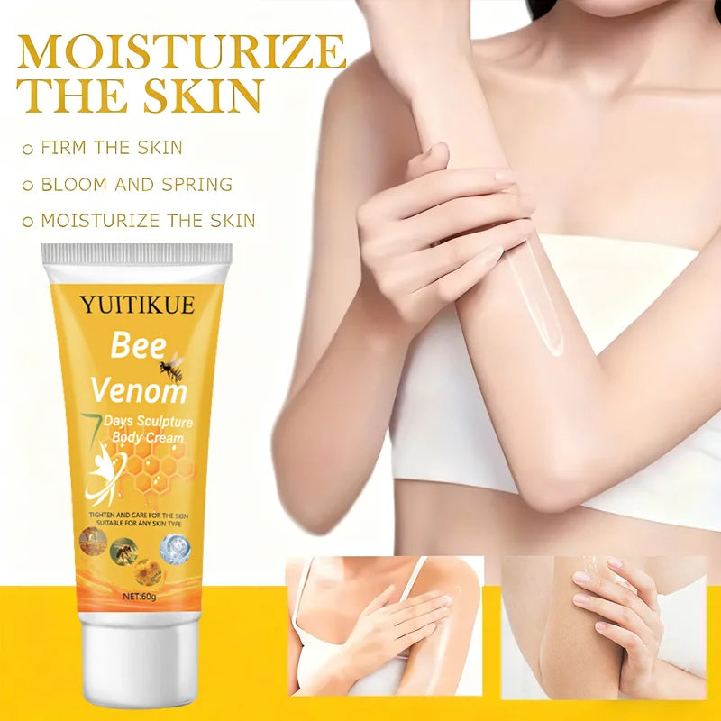 YUITIKUE Bee Venom 7 Days Sculpture Body Cream 60g - Tightens & Moisturizes Skin, for All Skin Types