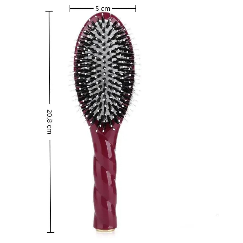 Fried Dough Twists Boar Bristle Hair Brush Scalp Massage Comb Professional Salon Grade Detangling Hairbrush 1Pcs