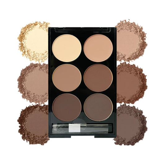 6 Colors Highlight Contouring Powder Palette Face Shadow Contouring Powder Makeup Palette With Brush Face Bronzer Color Correcti