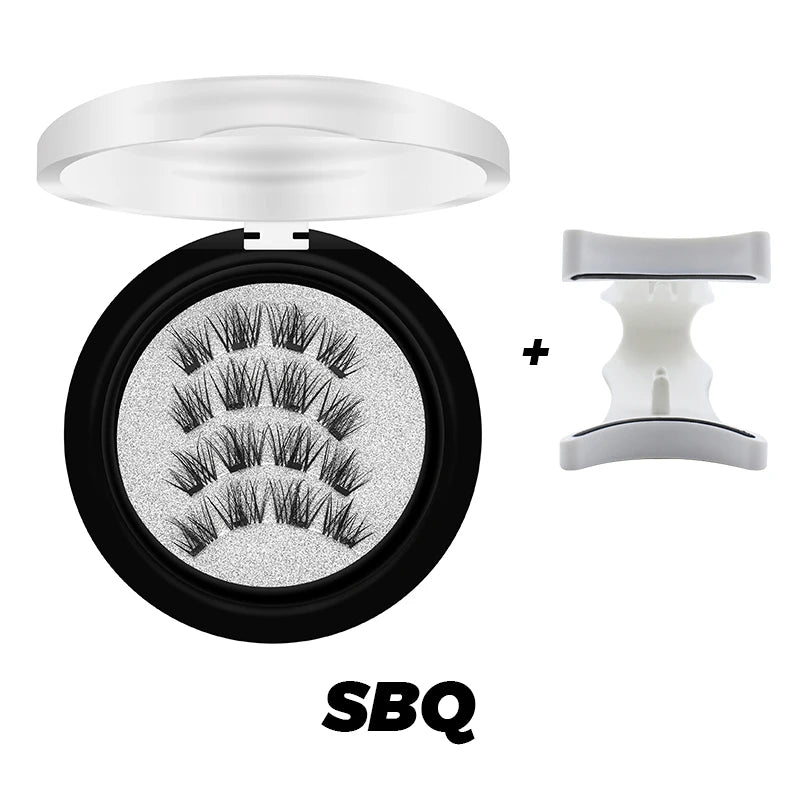 DINGSEN Magnetic Eyelashes 3D Natural False Eyelashes Reusable 4pcs Magnet Clip Set Lashes Extension makeup Tweezers Lash Set