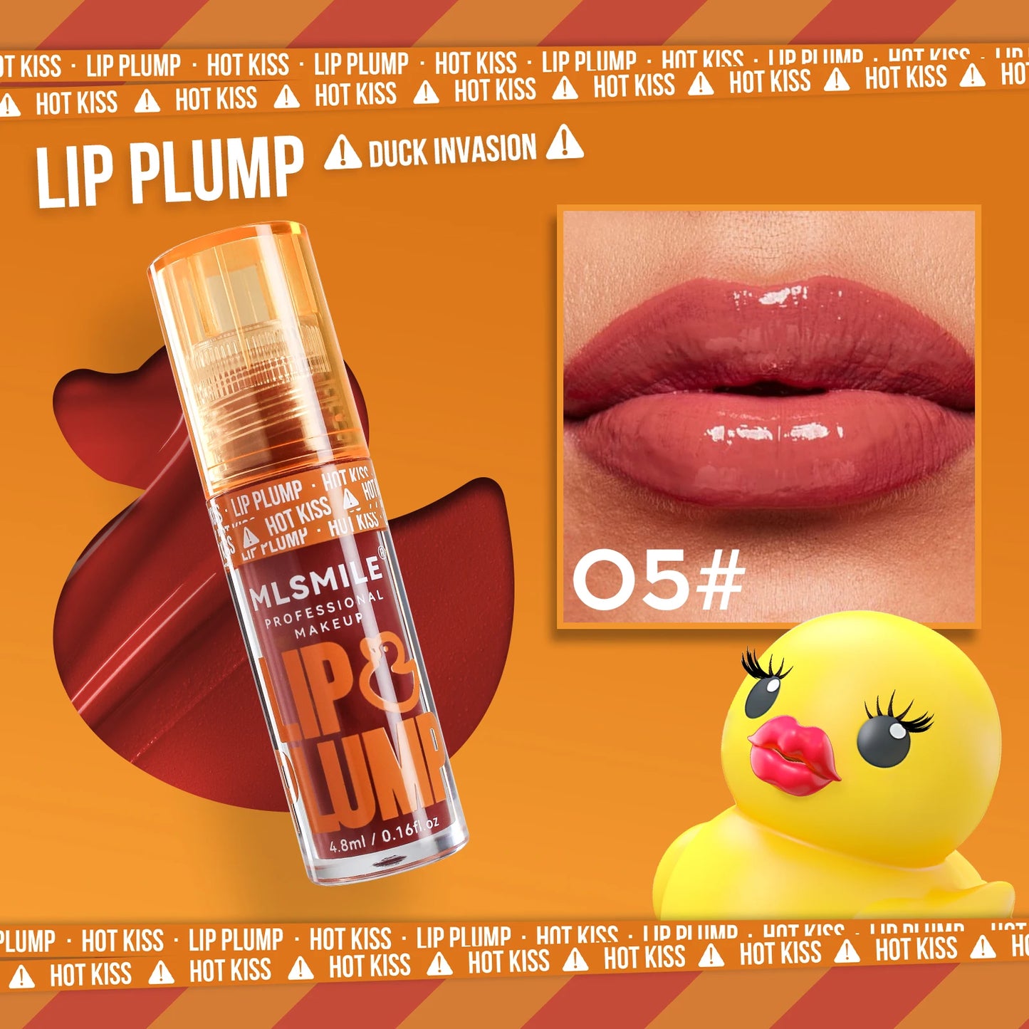 MLSMILE Duck Lip Plump Lip Oil Moisturizing Lip Gloss Mirror Water nature long-lasting Gloss Gloss Pearl Lip Glaze Set