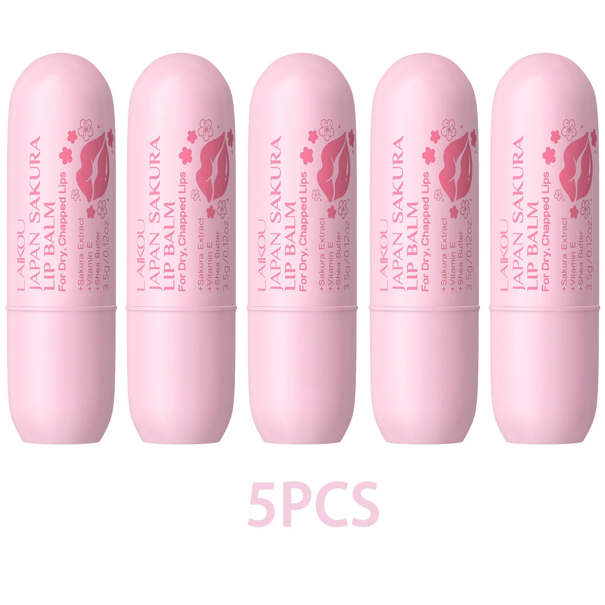 LAIKOU Sakura Lip Balm Nourishing Refreshing Hydrating and Lasting Moisturizing Preventing Cracking Repairing for Daily Lip Care