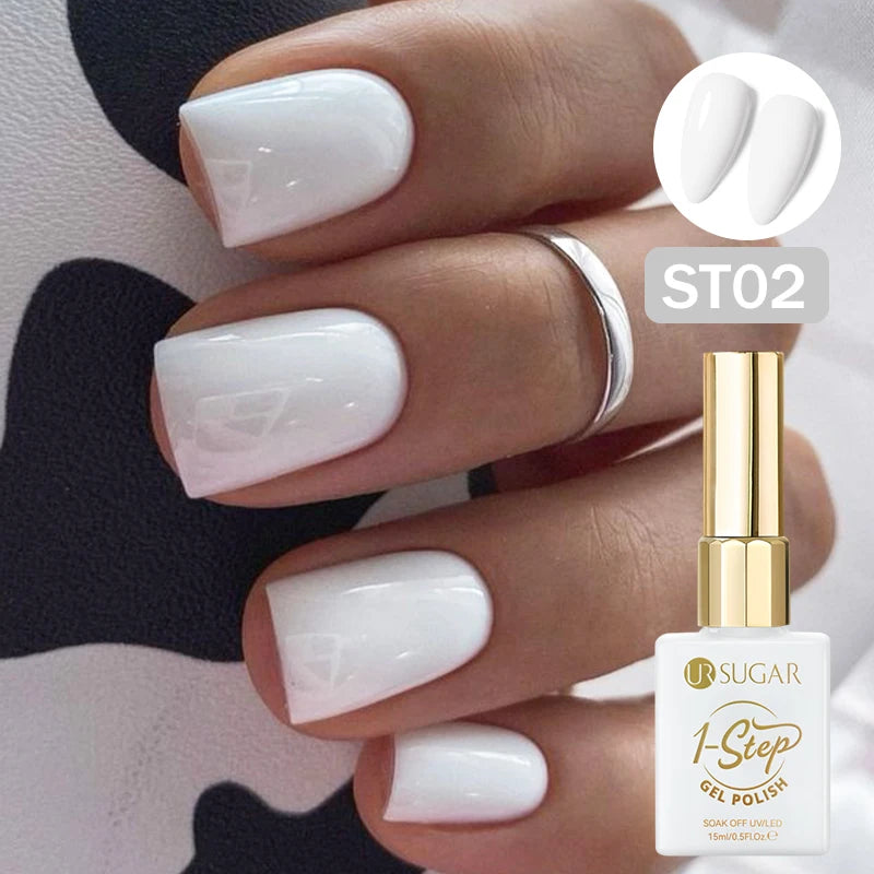 UR SUGAR 15ml 1 Step Gel Polish 3 IN 1 Red Pink Glossy Nail Soak Off LED UV Gel Nail Varnishes No Need Base Gel and Top Coat