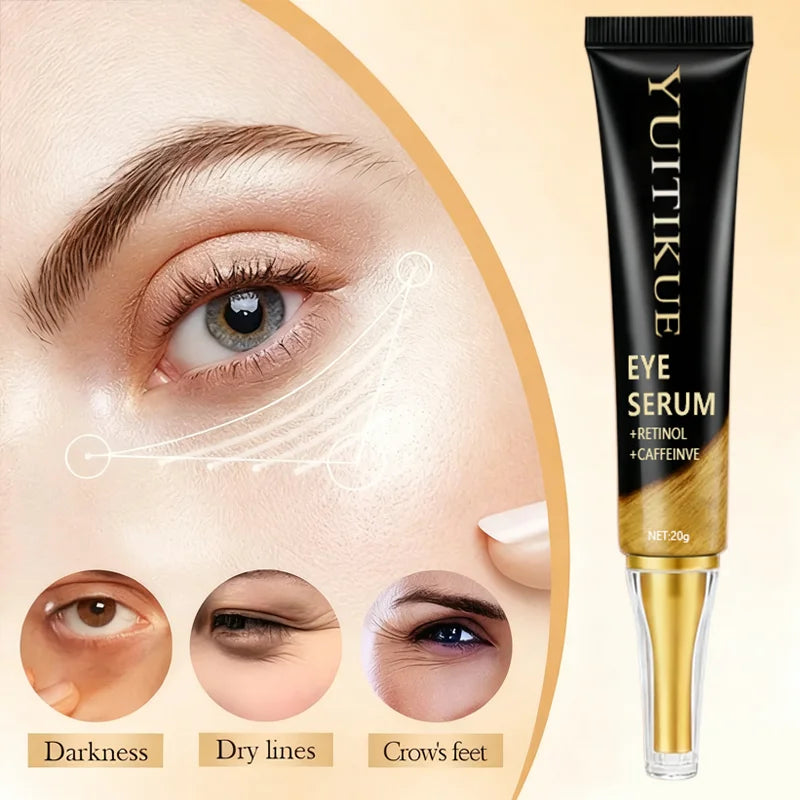 YUITIKUE Caffeine Eye Cream 20g - Fast-Acting Firming & Lifting, Energizes Eye Area, Day & Night Use, Reduces Puffiness