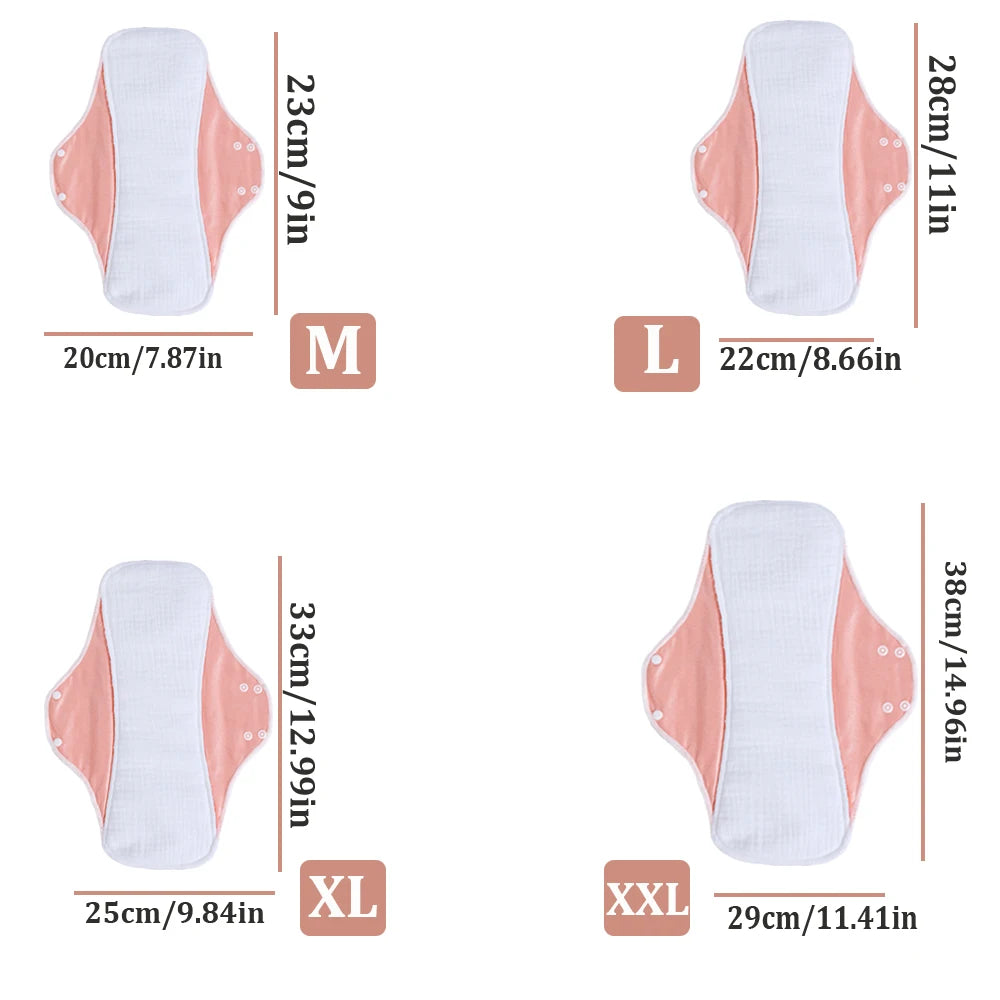 1pc Washable Sanitary Pads for Women, Reusable Menstrual Period Underwear Liners Panty Pads, 3-Layer Absorbent