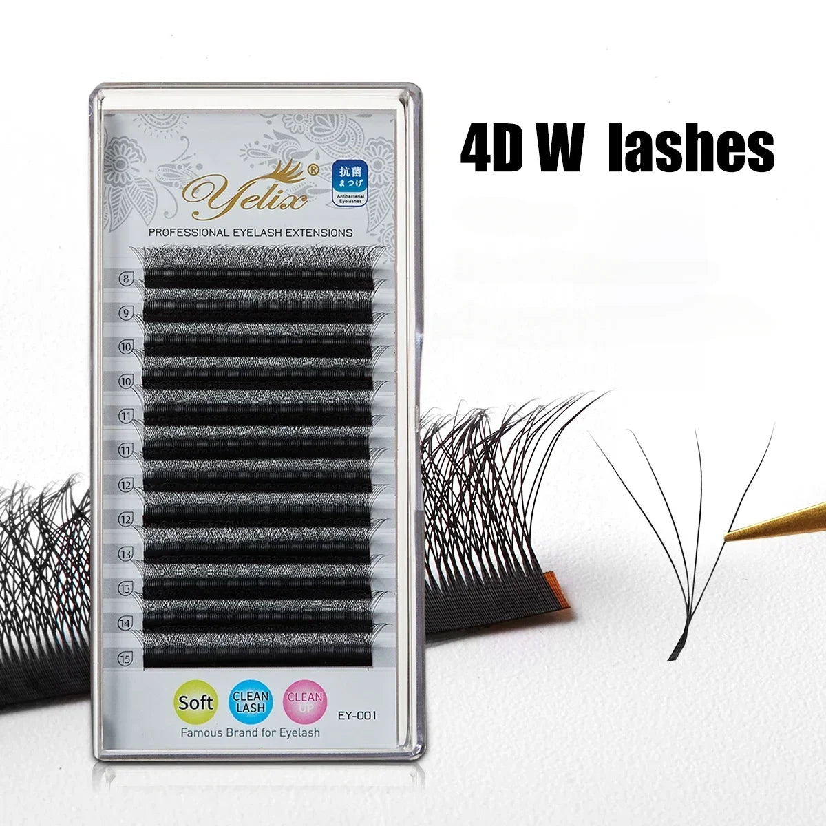 Yelix W Shape Lashes Soft Clover 3D Mink Lashes Cilios W Eyelash Extension Supplies Fake Eyelashes 1 Real Frete Gratis Natural