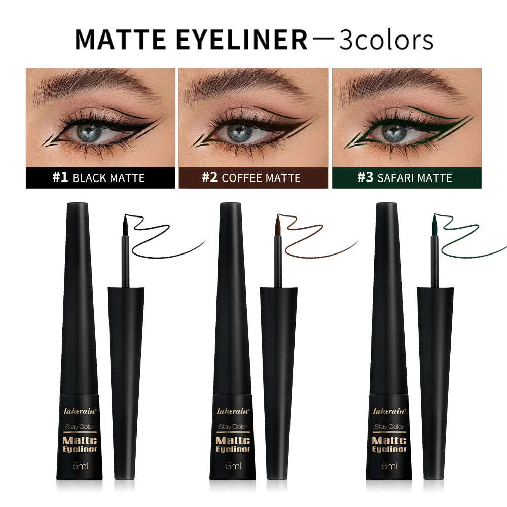 Waterproof Eyeliner Pen Matte Liquid Eyeliner 17H Long Wear Sweat Proof Smudgeproof Stain-free Ultra-fine Liquid Cosmetics