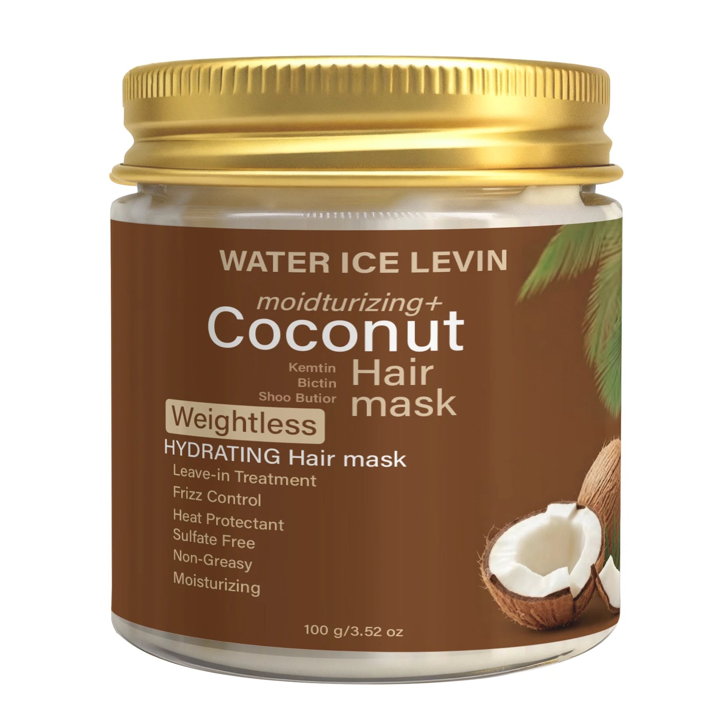 Coconut Hair Mask, Hydrating Leave-in Treatment for Smooth, Supple & Frizz Control Hair Care