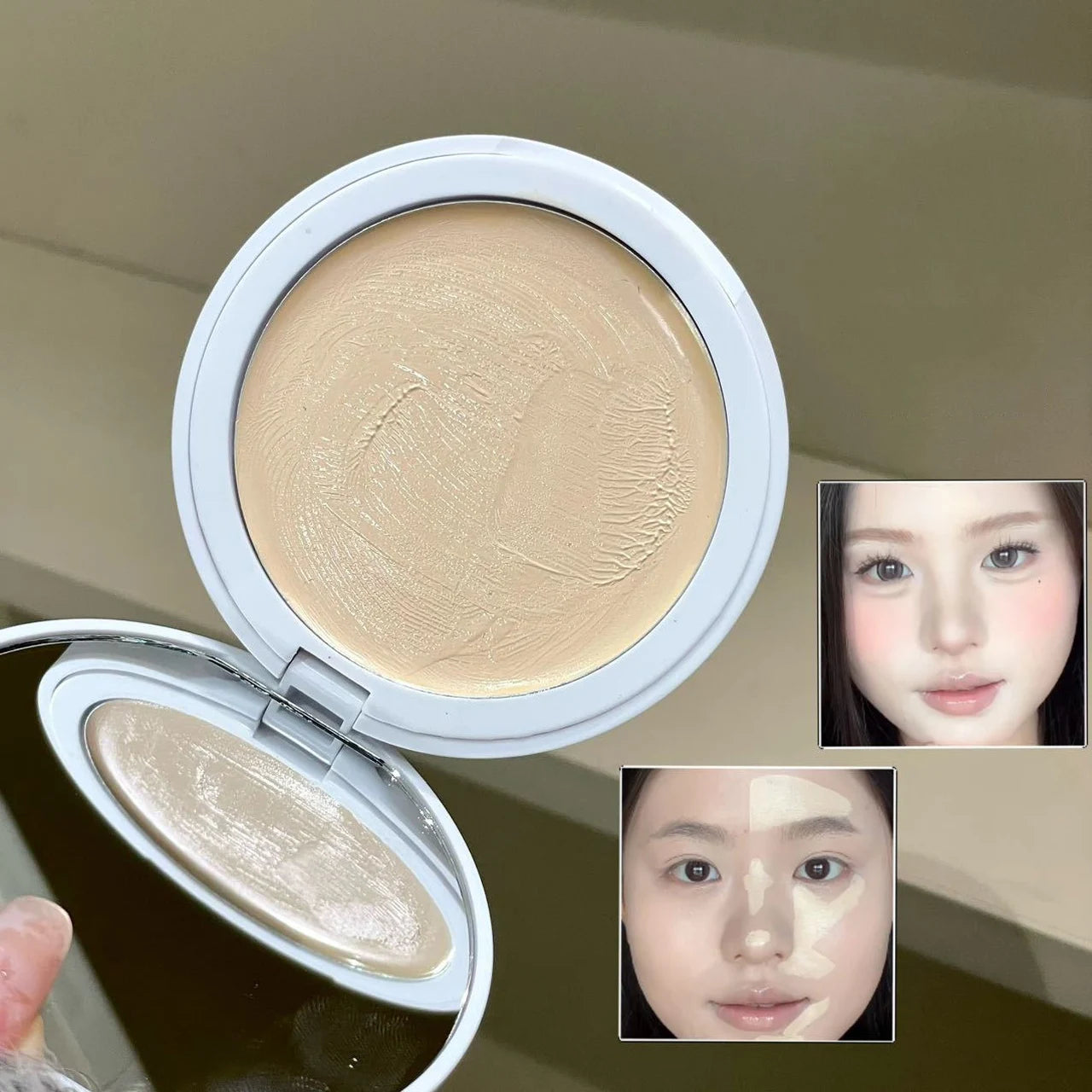 White Pink Brightening Highlighter Cream Concealer Matte Face Highlight Cream Cover Acne Spot Dark Circles Moisturizing Makeup