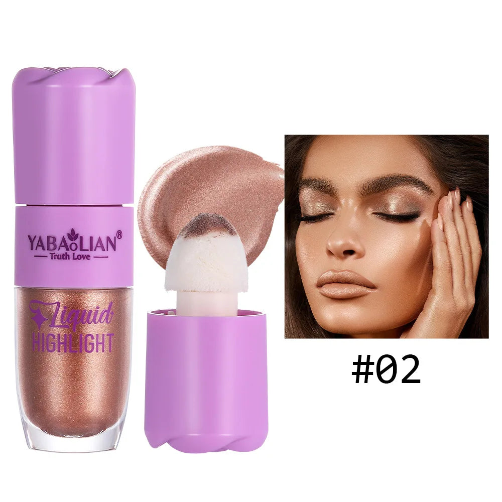 3 Color Face Liquid Highlighter Bronzer Contouring Highlight Fluid Makeup Face Shimmer Shine High Lighter Iluminador Maquillaje