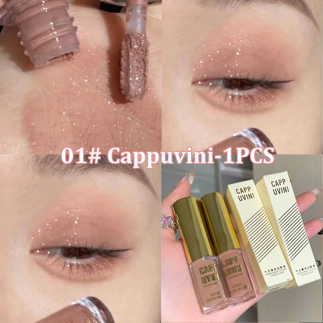 Brown Glitter Liquid Eyeshadow Stick Contour Blush Pigment Fine Shimmer Matte Natural Cheek Milk Coffee Shadow Cream Eye Makeup