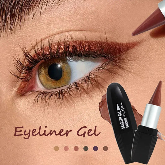 Coffee Brown Velvet Eyeliner Stick Matte Waterproof Long Lasting Eyeshadow Eyeliner Gel Pen Smooth Quick Drying Eyeliner Cream