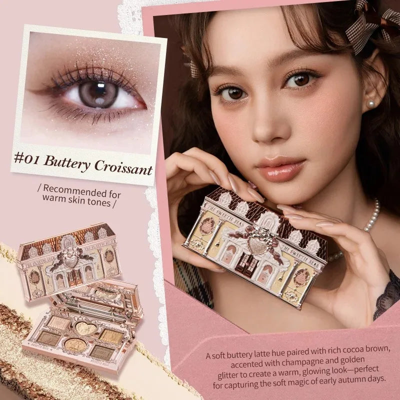 Flower Knows Makeup Swan Ballet Eyeshadow Palette Natural Nude Matte Shimmer Strawberry Cupid Glitter Pigment Eye Shadow Pallete