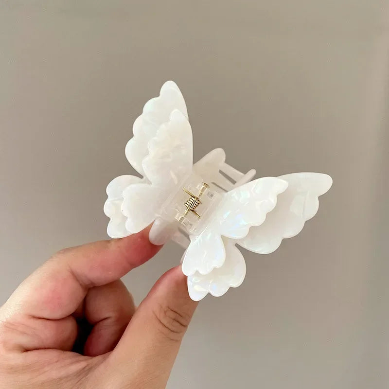 1PC French Retro Butterfly Hair Claw Mermaid Hair Clip Acetic Acid Hair Clip Retro Back of Head Hair Accessories Hairpin