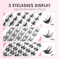 WOSHEER Manga Lash Clusters Kit Cat Lashes with Lash Bond & Seal Cluster Eyelash Extensions Mixed Tray Eyelash Clusters Kit
