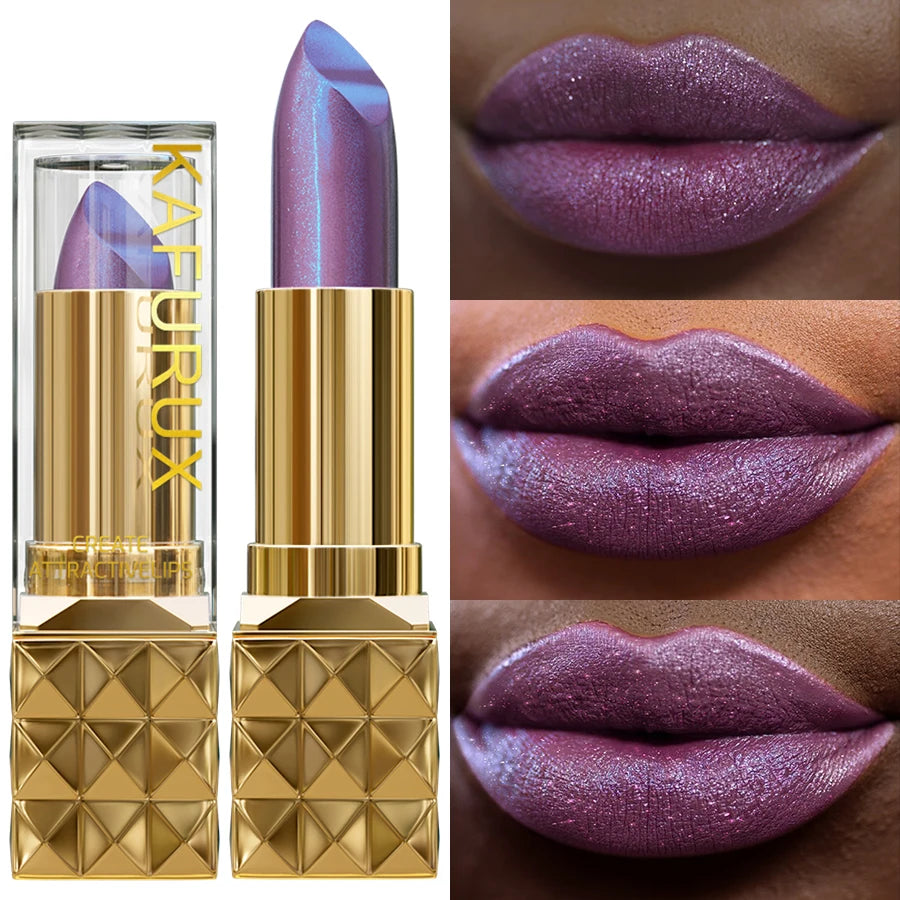 1PC Sexy Color Glitter Lipstick Flash Lasting Easy Color Diamond Lip Tint Shiny Metallic Lip Makeup Gifts for Women Lip Gloss