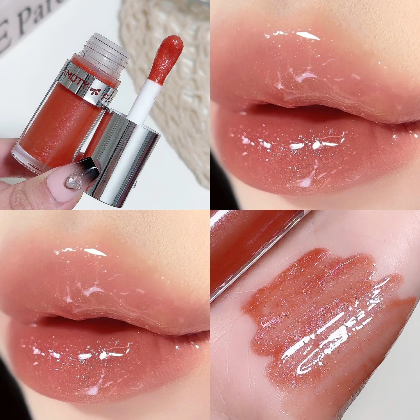 Shiny Lip Moisturizing Serum Crystal Lip Gloss Jelly Lip Oil Long Lasting Liquid Lipstick Hydrating Plumping Tinted Lips Makeup