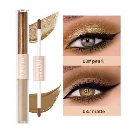 2 In 1 Stick Pearly Matte Eyeshadow Cream Smooth Nude Eye Makeup Liquid Contour Shadow Stick Waterproof Shimmer High Light Pen