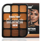 Deep Skin 12-Color Matte Contour Palette - Full Coverage All-In-One Highlighter Shading & Powder Face Makeup Kit