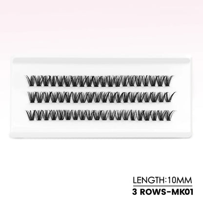 WOSHEER Manga Lash Clusters Kit Cat Lashes with Lash Bond & Seal Cluster Eyelash Extensions Mixed Tray Eyelash Clusters Kit