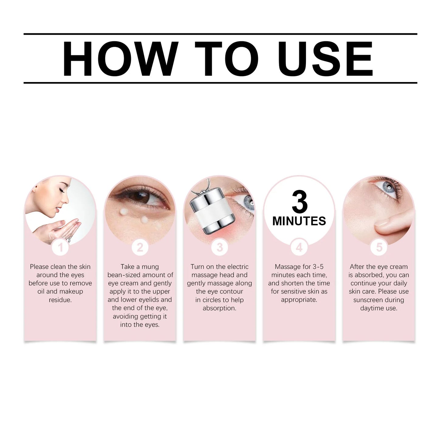 Peptide Eye Cream Vibration Massage Brighting Removing Dark Circle Firming Anti Wrinkle Moisturizing Electric Roller Eye Serum